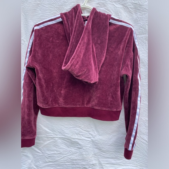 Adidas retro velour track suit striped - Picture 2 of 16